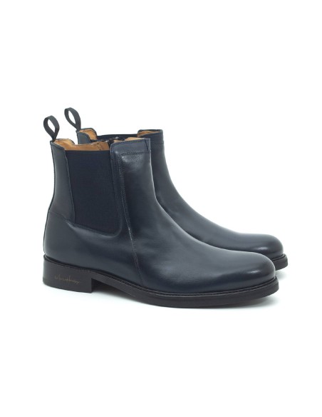 Bottine en cuir bleu ANBOOT-MARINO