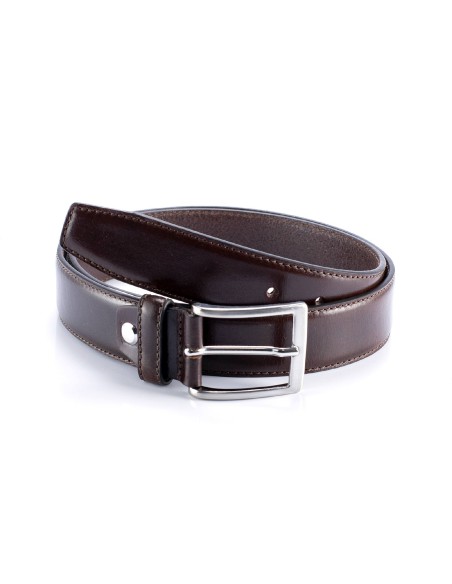 brown leather belt B-VORIS-MARRON