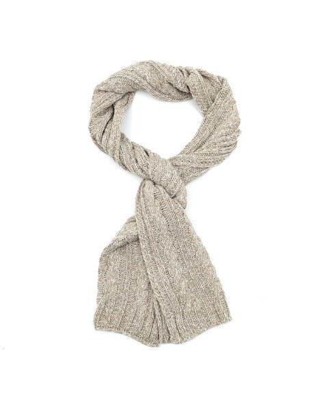 beige solid color men's scarf BUF-PRAGA-BEIGE