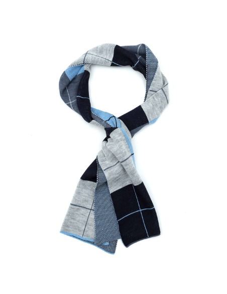 blue solid color men's scarf BUF-VIENA-BLUE