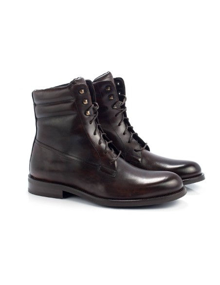 brown leather boots CALERI-MARRON