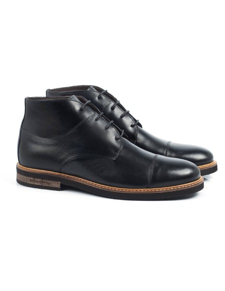 Bottine en cuir noir COLOSO-NEGRO