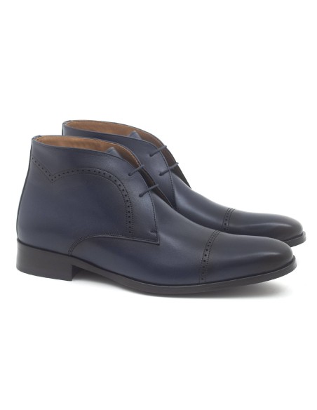 blue leather boots CR-22062-MARINO