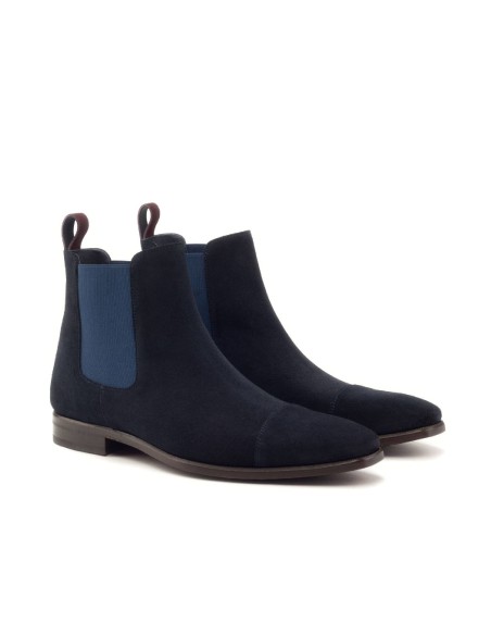 blue suede chelsea boots CR-22071-MARINO