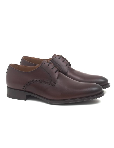 brown leather derby shoes CR-22163-MARRON