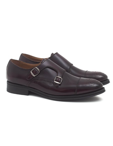 burgundy leather monkstrap CR-22279-BURDEOS