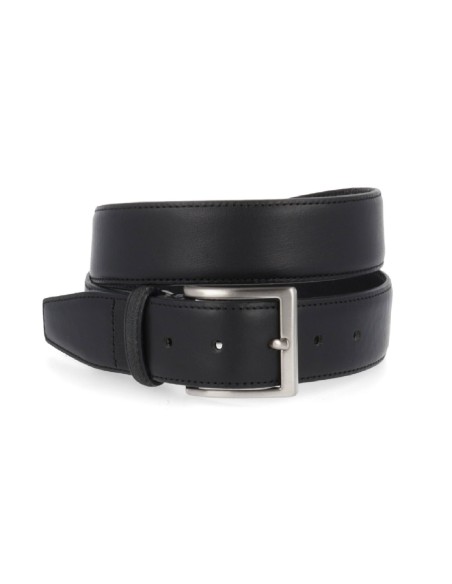 Ceinture en cuir noir B-VAFMAN-NEGRO