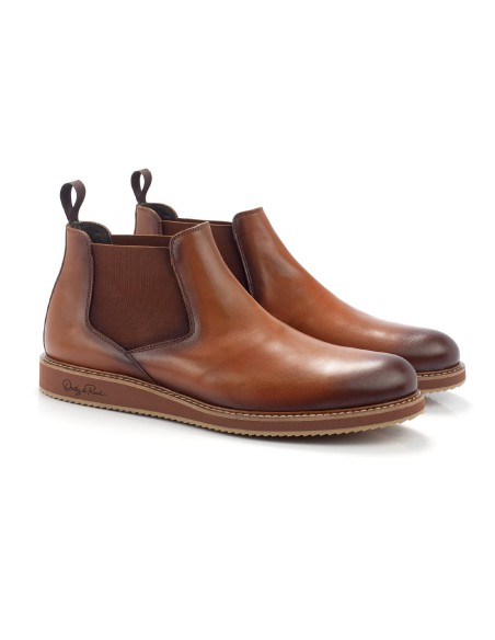 light brown leather chelsea boots LOMET-CUERO