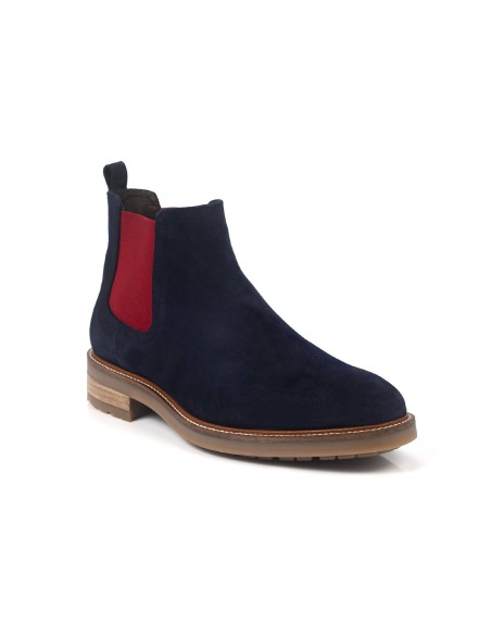 blue suede chelsea boots SENDOR-MARINO-BURDEOS