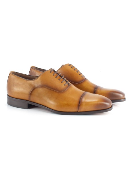 light brown leather oxford shoes VANMAN-CUERO