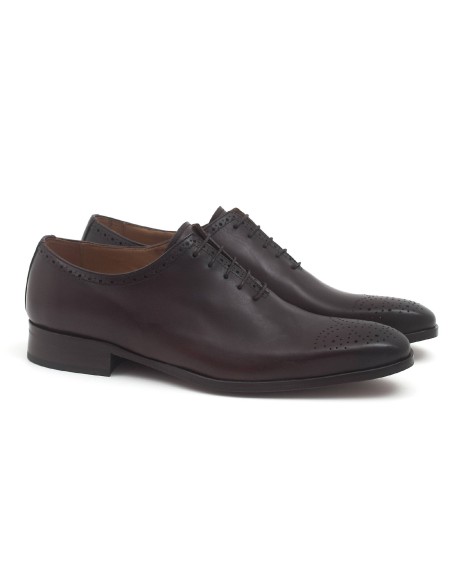 brown leather oxford shoes CR-23244-MARRON