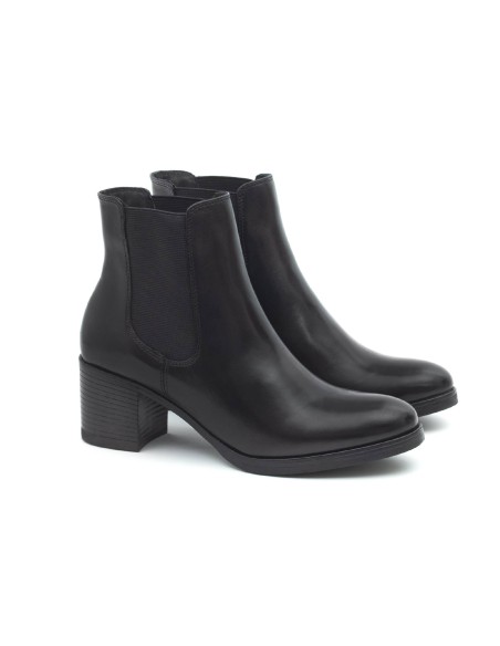 bottines pour femmes en cuir noir W-NAYAMAN-BLACK