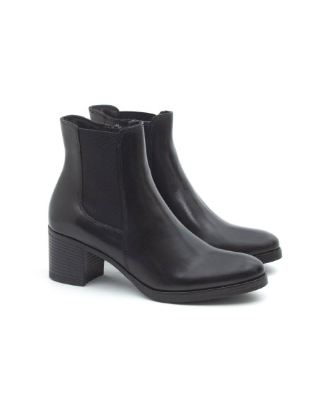 bottines pour femmes en cuir noir W-NELMAN-NEGRO