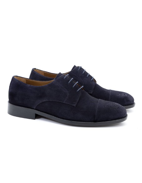 blue leather derby shoes CR-23015-MARINO