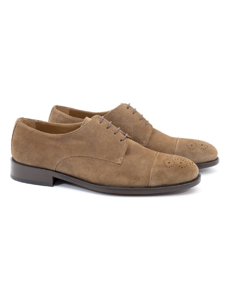 beige suede derby shoes CR-23015-VISON