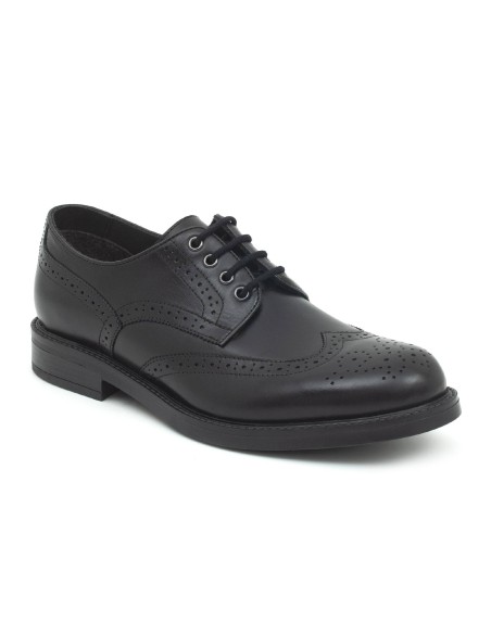 Derby de piel brogado color negro CR-23178-NEGRO