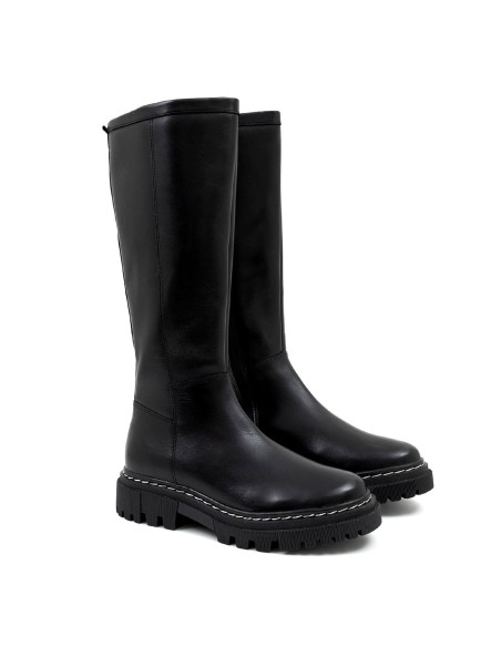 bottes pour femmes en cuir noir W-OSLO-NEGRO