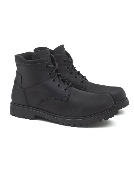 Bottine en cuir noir NELSON-BLACK