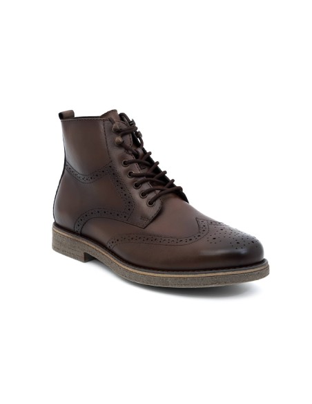 Bottine en cuir marron CR-24028-BROWN