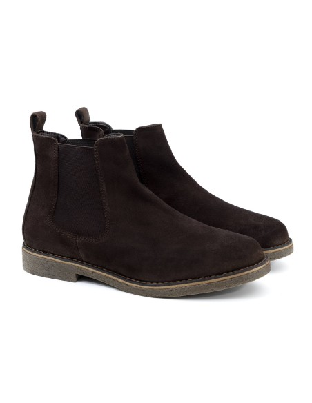 brown suede chelsea boots CR-23075-BROWN