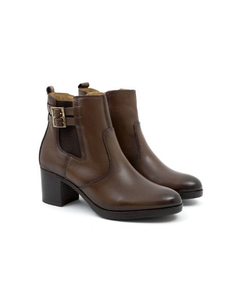 light brown leather women's ankle boots W-PRIOCHE-CUERO