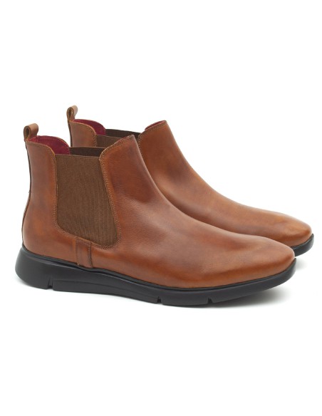 light brown leather chelsea boots CRUNAMAN-CUERO