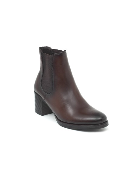 bottines pour femmes en cuir marron W-NAYAMAN-BROWN