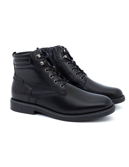 Bottine en cuir noir BERMAN-BLACK