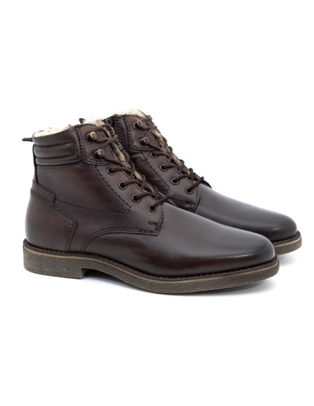 brown leather boots BERMAN-BROWN