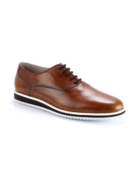 light brown leather sport shoes CR-24193-CUERO