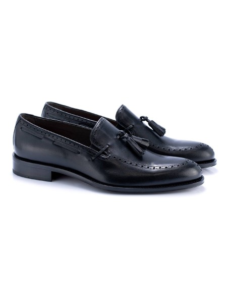 Mocassin en cuir noir CR-24010-NEGRO