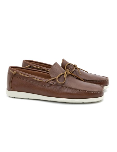 light brown leather boat shoes NALAMEN-CUERO