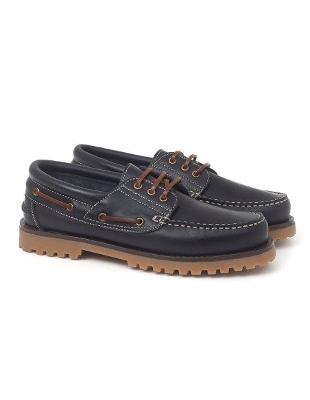 blue leather boat shoes CR-23224-MARINO