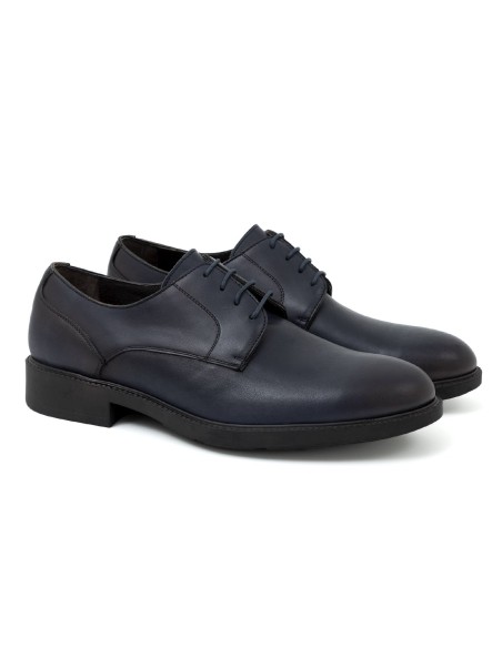 blue leather derby shoes CR-24080-MARINO