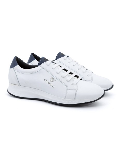 Deportivo de piel liso color blanco CR-24012-BLANCO-MARINO