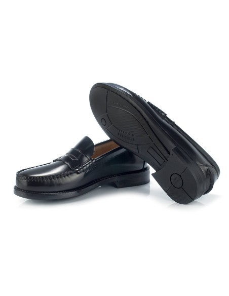 Castillans en cuir noir CR-24126-NEGRO