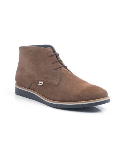 Bottine suède cuir CR-22014-TAUPE