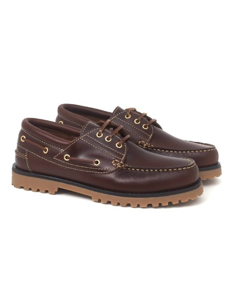 light brown leather boat shoes CR-24224-CUERO