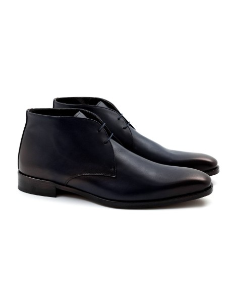 blue leather boots CROMPOMAN-NAVY