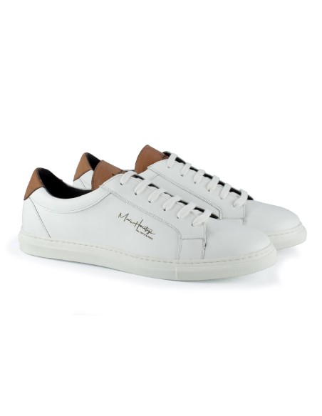 Sneakers de piel liso color blanco LETMAN-BLANCO