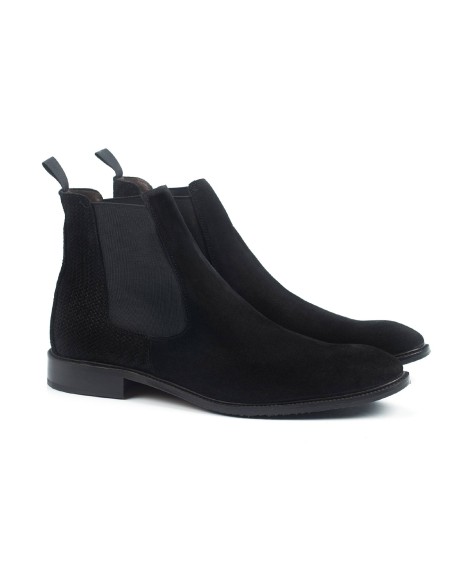 bottines chelsea suède noir SAPOMAN-BLACK