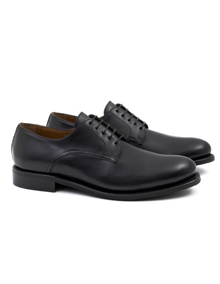 Derby de piel acabado a mano color negro CR-24116-NEGRO