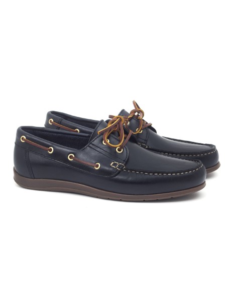 blue leather boat shoes CRENAGE-MARINO