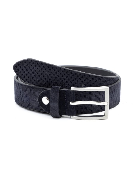 blue suede belt B-SORTMEN-NAVY