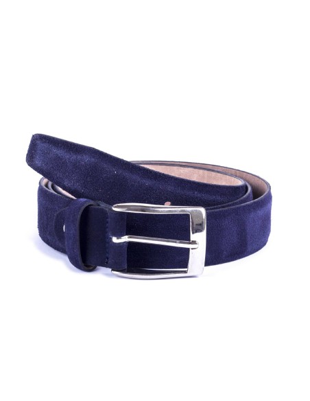 blue suede belt B-STRAUMEN-AZUL