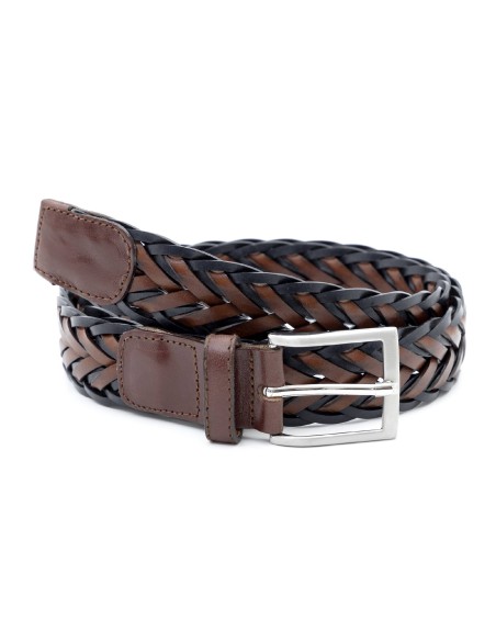 brown braided belt B-TRIMEN-MARRON