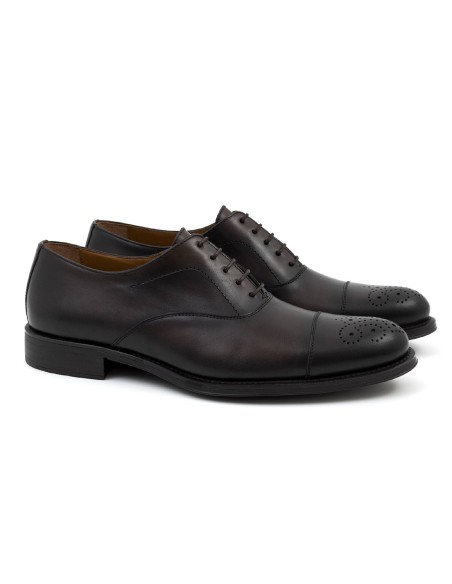 brown leather oxford shoes COTALI-MARRON