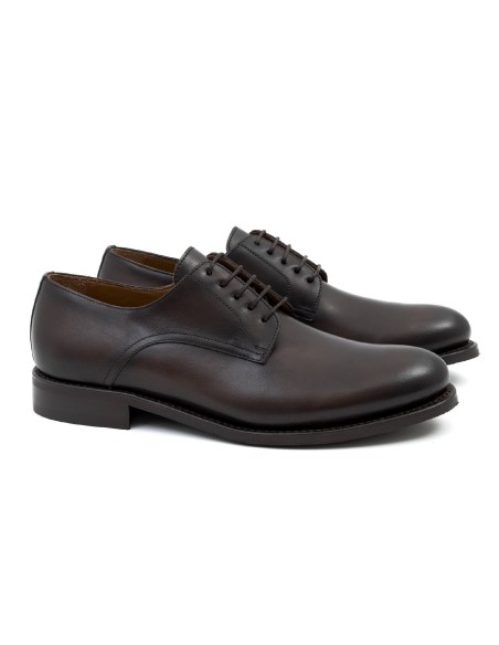 brown leather derby shoes GATMEN-MARRON