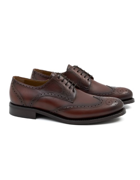 light brown leather derby shoes GLAMAN-CUERO