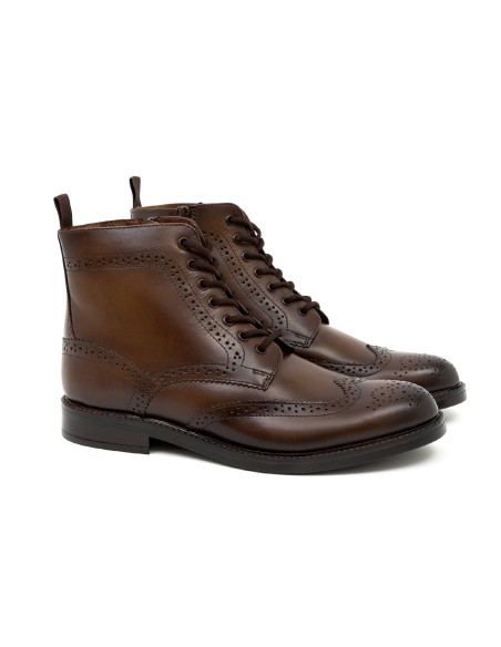 Bottine en cuir marron CR-24062-BROWN